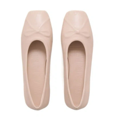 Marni Powder Pink Nappa Leather Seamless Little Bow Ballet Flat