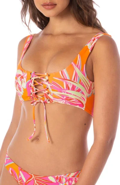 Maaji Jungle Groove Dazzle Bikini Top In Orange