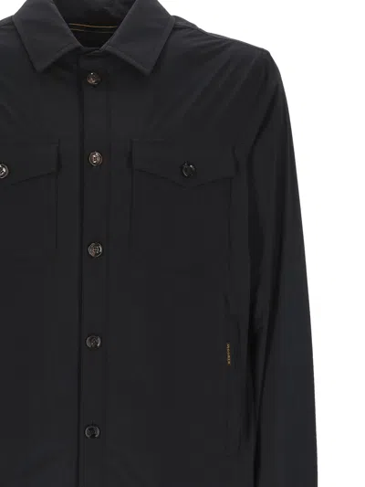 Moorer Button Front Jacket Pockets In Black
