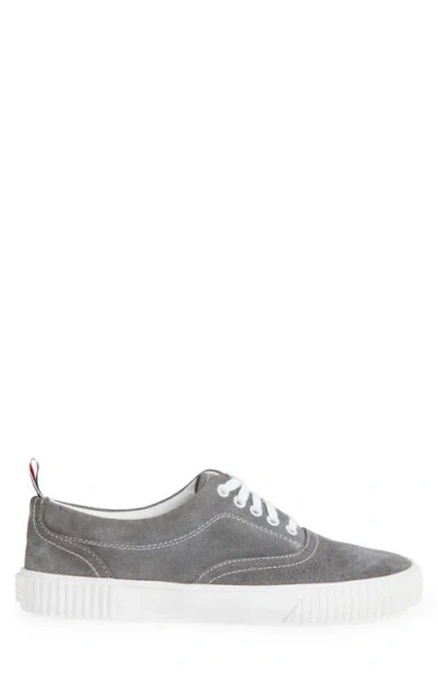 Thom Browne Gray Calf Suede Heritage Sneakers