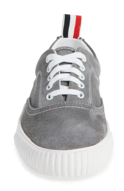 Thom Browne Gray Calf Suede Heritage Sneakers