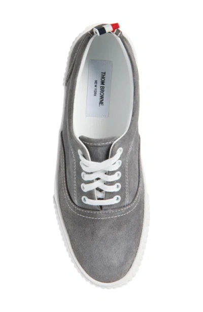Thom Browne Gray Calf Suede Heritage Sneakers