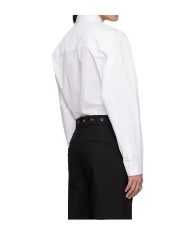 We11 Done Necktie-detail Cotton Shirt In White