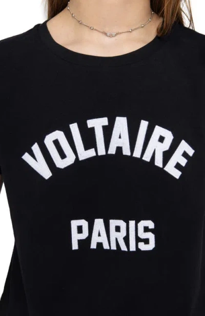 Zadig & Voltaire Alys Voltaire Paris Cotton Graphic T-shirt In Black