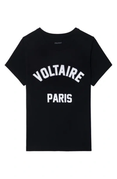 Zadig & Voltaire Alys Voltaire Paris Cotton Graphic T-shirt In Black