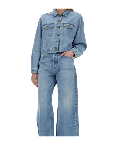Alysi Classic Button-up Denim Jacket In Blue