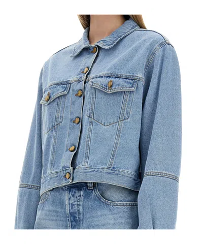 Alysi Classic Button-up Denim Jacket In Blue
