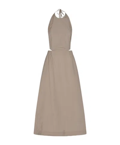 Peserico Poplin Maxi Dress In Gray