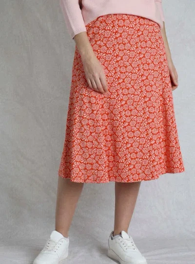 Weird Fish Romaro Printed Jersey Midi Skirt