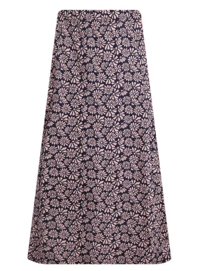 Weird Fish Romaro Printed Jersey Midi Skirt