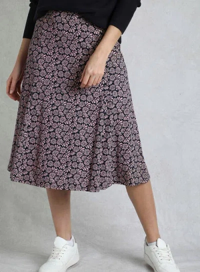 Weird Fish Romaro Printed Jersey Midi Skirt