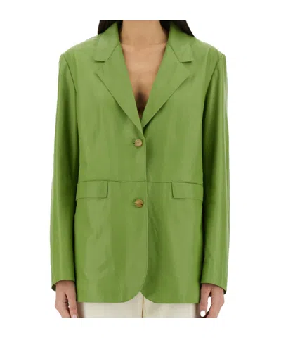 Alysi Single Breasted Long Sleeved Blazer In Green