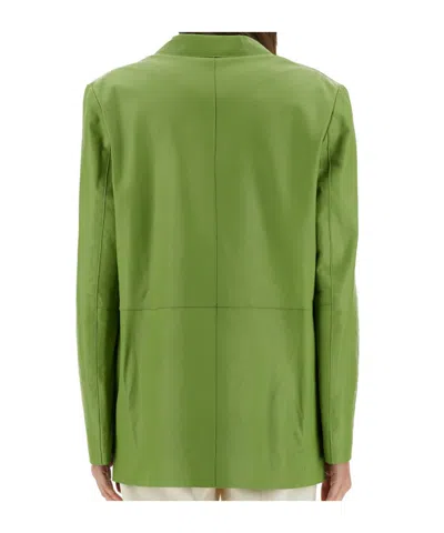 Alysi Single Breasted Long Sleeved Blazer In Green