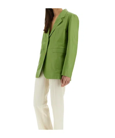 Alysi Single Breasted Long Sleeved Blazer In Green