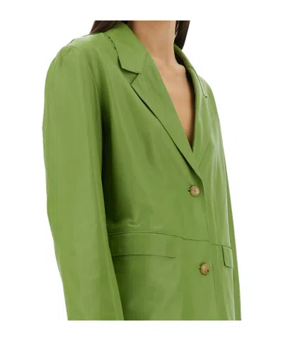Alysi Single Breasted Long Sleeved Blazer In Green