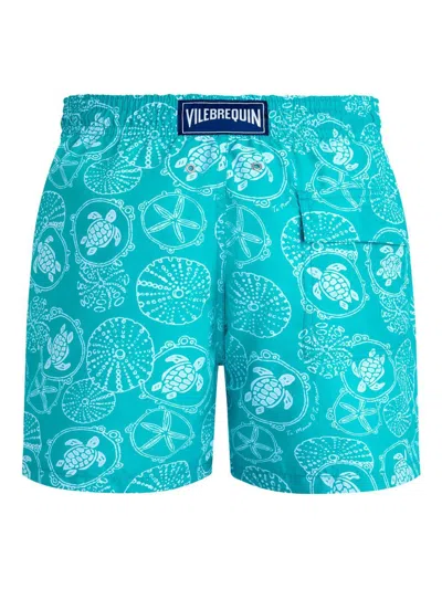 Vilebrequin Mens Vert Disco Moorea Printed Swim Shorts Xxl In Multi