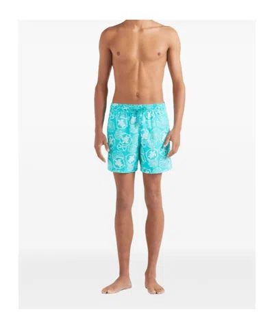 Vilebrequin Mens Vert Disco Moorea Printed Swim Shorts Xxl In Multi