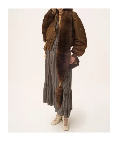 Chloé Brown Polyester Blend Bomber Jacket In Brown
