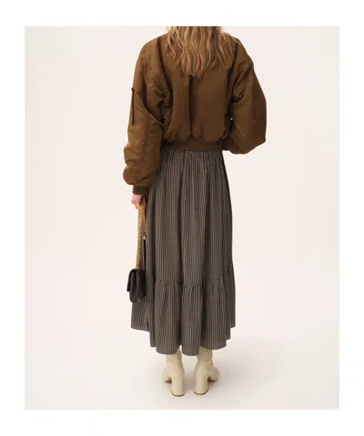 Chloé Brown Polyester Blend Bomber Jacket In Brown