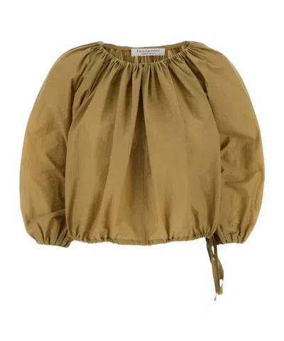 Philosophy Di Lorenzo Serafini Cropped Blouse In Green