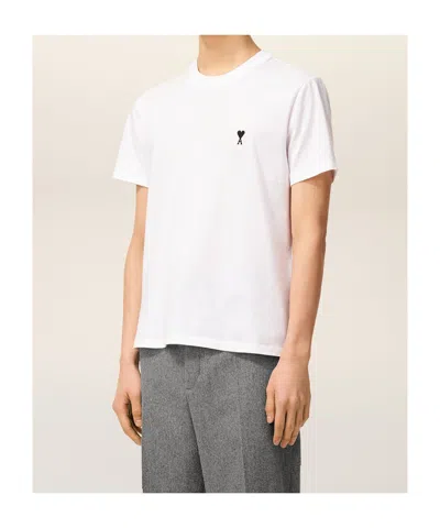 Ami Alexandre Mattiussi Ami Paris Men Ami De Coeur T-shirt In Organic Cotton Jersey In White