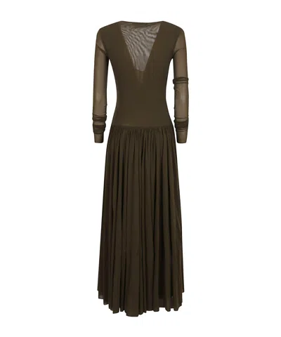 Philosophy Di Lorenzo Serafini Maxi Dress With Deep V-neckline And Gathered Skirt