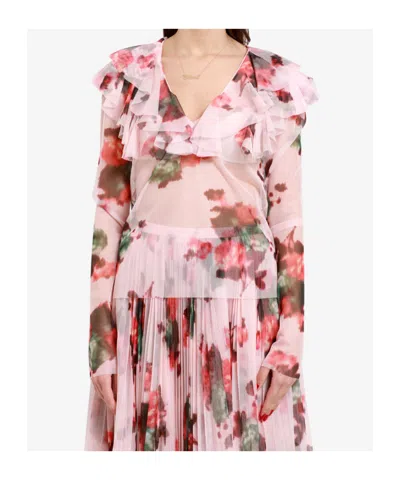 Philosophy Di Lorenzo Serafini Printed Tulle Blouse In Multi