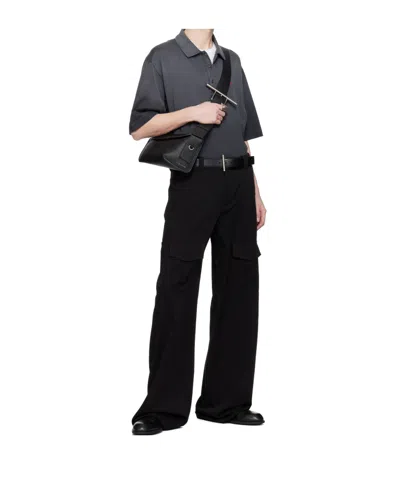 Alexander Mcqueen Pants With T-bar Belt In Black