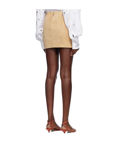 Marni Beige Soft Suede Miniskirt In Neutral