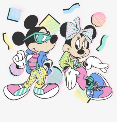 Mickey & Friends '80s Minnie And Mickey Mouse  Graphic T-shirt