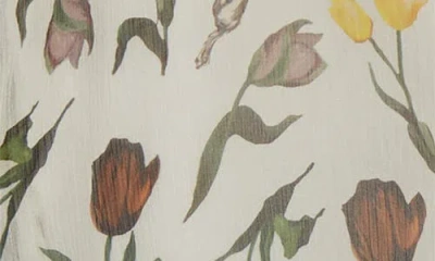 Marni Tulips & Hares Sheer Chiffon Button-up Shirt In Neutral