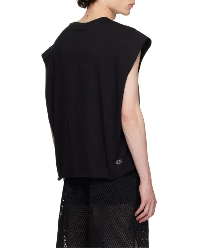 Rick Owens X Champion Cropped Micro Tatlin T-shirt In Black