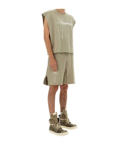 Rick Owens X Champion Cotton Shorts Trousers White