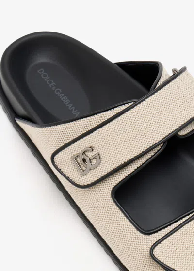 Dolce & Gabbana Open Toe Fabric Detail Slipper