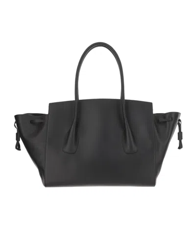 Jil Sander Medium Voyage Drawstring Shoulder Bag In Black