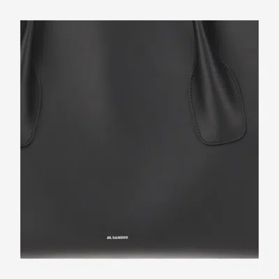 Jil Sander Medium Voyage Drawstring Shoulder Bag In Black