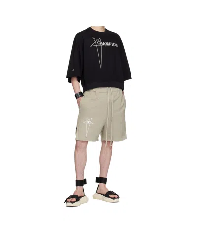 Rick Owens X Champion Cotton Shorts Trousers White In Neutral