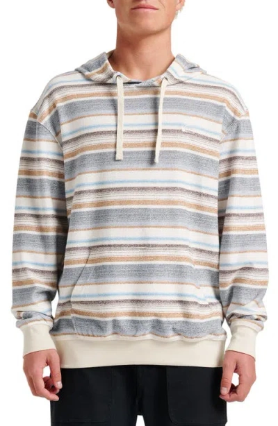 Quiksilver Great Otway Stripe Hoodie In Gray