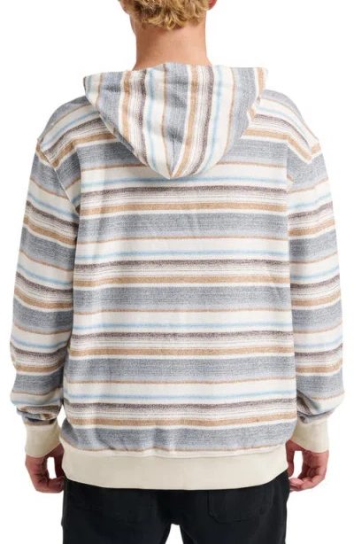 Quiksilver Great Otway Stripe Hoodie In Gray