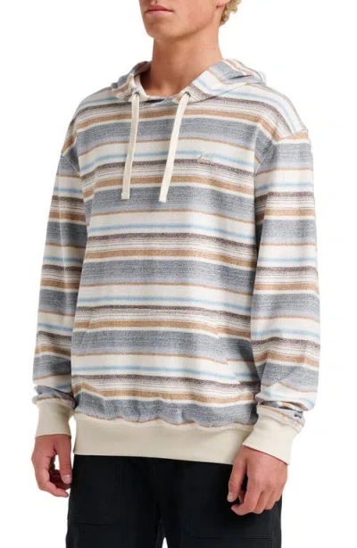 Quiksilver Great Otway Stripe Hoodie In Gray