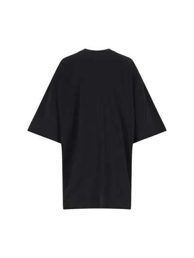 Rick Owens Crew Neck Plain Design Relaxed Fit In Black