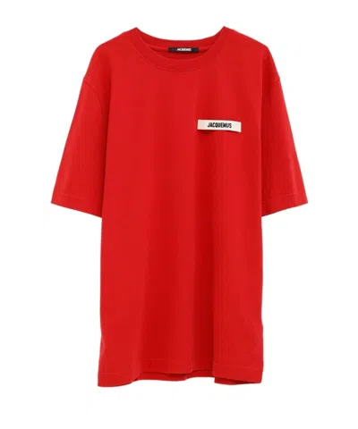 Jacquemus Round Neck Short Sleeve T-shirt In Red
