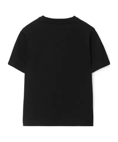 Burberry Waterbird Print Cotton T-shirt In Black