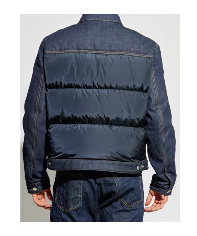Dsquared2 Hybrid Puffer Denim Jacket In Blue
