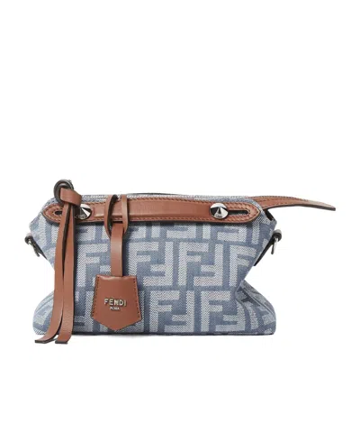 Fendi Blue Denim-effect Ff Jacquard Mini-bag