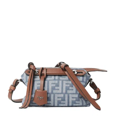 Fendi Blue Denim-effect Ff Jacquard Mini-bag