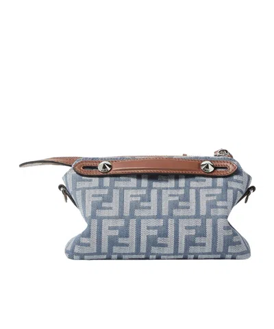 Fendi Blue Denim-effect Ff Jacquard Mini-bag