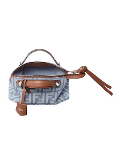 Fendi Blue Denim-effect Ff Jacquard Mini-bag