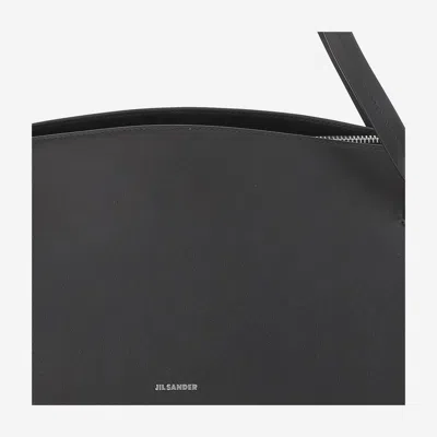 Jil Sander Big Joanna Leather Shoulder Bag In Black