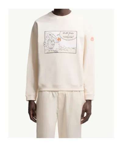 Moncler Sweat En Coton X Gilga Farm By Donald Glover In Neutral